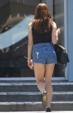 ASHLEY GREENE in Denim Shorts Out in Los Angeles 06/27/2020