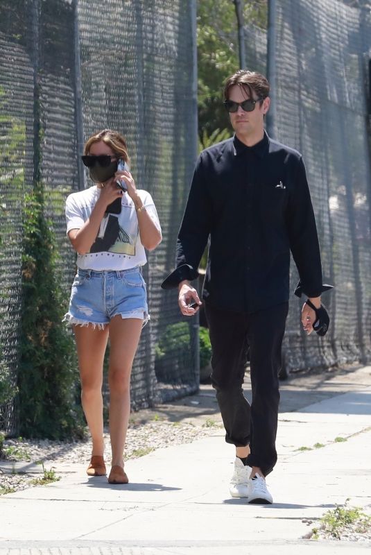 ASHLEY TISDALE and Christopher French Out Shopping in West Hollywood 06/22/2020