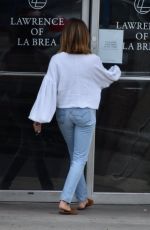 ASHLEY TISDALE in Denim Wearing a Mask Out in Los Angeles 06/17/2020