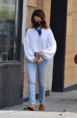 ASHLEY TISDALE in Denim Wearing a Mask Out in Los Angeles 06/17/2020