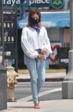 ASHLEY TISDALE in Denim Wearing a Mask Out in Los Angeles 06/17/2020