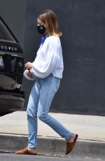 ASHLEY TISDALE in Denim Wearing a Mask Out in Los Angeles 06/17/2020