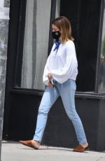 ASHLEY TISDALE in Denim Wearing a Mask Out in Los Angeles 06/17/2020