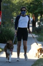 AUBREY PLAZA Out with Her Dogs in Los Feliz 06/11/2020