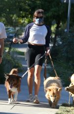 AUBREY PLAZA Out with Her Dogs in Los Feliz 06/11/2020