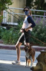AUBREY PLAZA Out with Her Dogs in Los Feliz 06/11/2020
