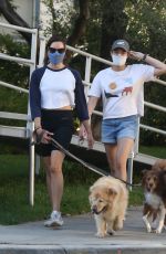 AUBREY PLAZA Out with Her Dogs in Los Feliz 06/11/2020