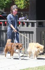 AUBREY PLAZA Out with Her Dogs in Los Feliz 06/14/2020