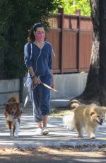 AUBREY PLAZA Out with Her Dogs in Los Feliz 06/14/2020