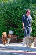 AUBREY PLAZA Out with Her Dogs in Los Feliz 06/14/2020