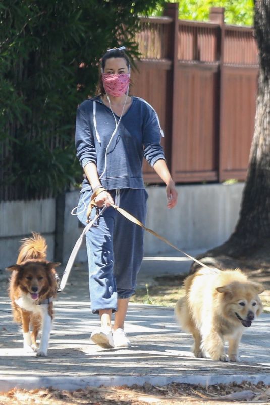 AUBREY PLAZA Out with Her Dogs in Los Feliz 06/14/2020