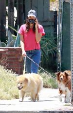 AUBREY PLAZA Out with Her Dogs in Los Feliz 06/21/2020