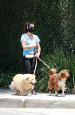 AUBREY PLAZA Walks Her Dogs in Los Feliz 06/27/2020