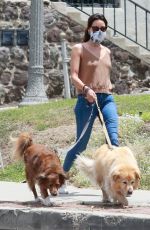 AUBREY PLAZA Walks with Her Dogs Out in Los Feliz 06/06/2020