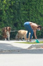 AUBREY PLAZA Walks with Her Dogs Out in Los Feliz 06/06/2020