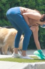 AUBREY PLAZA Walks with Her Dogs Out in Los Feliz 06/06/2020