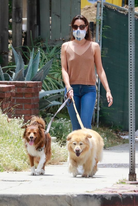 AUBREY PLAZA Walks with Her Dogs Out in Los Feliz 06/06/2020