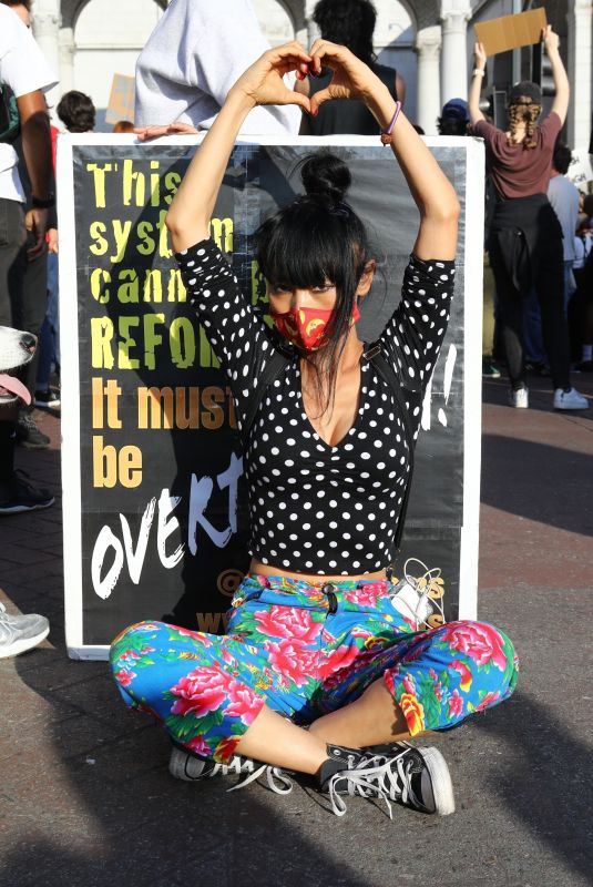 BAI LING at George Floyd, Black Lives Matter Protest in Los Angeles 06/04/2020