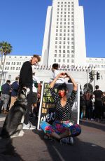 BAI LING at George Floyd, Black Lives Matter Protest in Los Angeles 06/04/2020