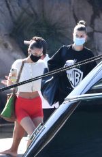 BELLA HADID and HAILEY BIEBER in Bikins at a Boat in Italy 06/23/2020
