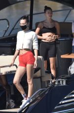 BELLA HADID and HAILEY BIEBER in Bikins at a Boat in Italy 06/23/2020