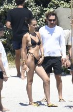 BELLA HADID in Bikini on the Set of a Photoshoot at a Beach 06/24/2020