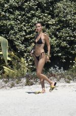 BELLA HADID in Bikini on the Set of a Photoshoot at a Beach 06/24/2020