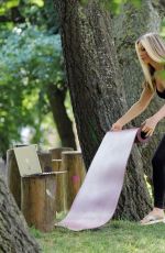 CAPRICE BOURRET Streaming Her Online Yoga Classes from a Park in London 06/13/2020