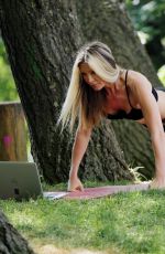 CAPRICE BOURRET Streaming Her Online Yoga Classes from a Park in London 06/13/2020