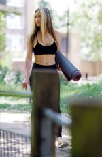 CAPRICE BOURRET Streaming Her Online Yoga Classes from a Park in London 06/13/2020