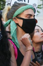 CARA DELEVINGNE and KAIA GERBER at Protest in Los Angeles 06/03/2020