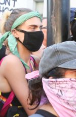 CARA DELEVINGNE and KAIA GERBER at Protest in Los Angeles 06/03/2020