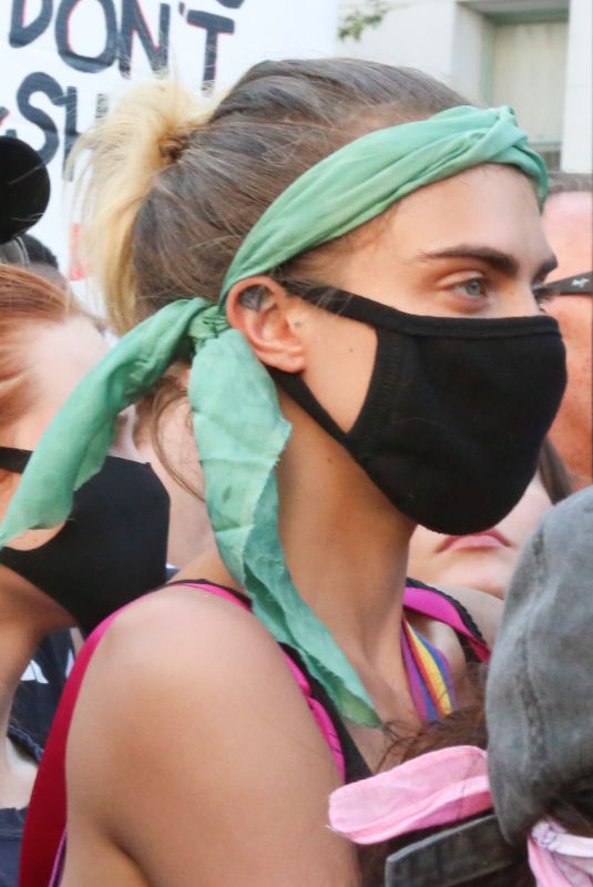 CARA DELEVINGNE and KAIA GERBER at Protest in Los Angeles 06/03/2020