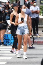 CARA SANTANA in Denim Shorts at Protest in Los Angeles 06/02/2020