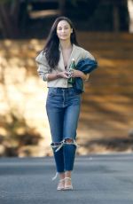 CARA SANTANA in Ripped Denim Out in Los Angeles 06/24/2020
