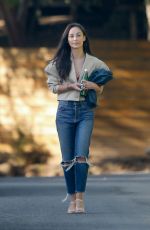 CARA SANTANA in Ripped Denim Out in Los Angeles 06/24/2020