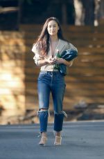 CARA SANTANA in Ripped Denim Out in Los Angeles 06/24/2020