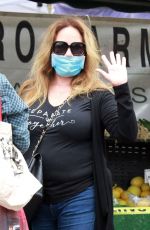 CATHERINE BACH Shopping at Farmers Market in Los Angeles 06/28/2020
