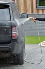 CHARLOTTE CROSBY Washing Her Car with Boyfriend in Newcastle 06/04/2020