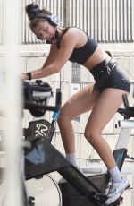 CHLOE EAST at a Spin Class in Los Angeles 06/26/2020