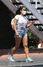CHRISTINA MILIAN in Denim Shorts Leaves Mauro