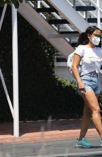 CHRISTINA MILIAN in Denim Shorts Leaves Mauro