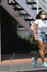 CHRISTINA MILIAN in Denim Shorts Leaves Mauro