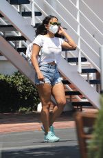 CHRISTINA MILIAN in Denim Shorts Leaves Mauro