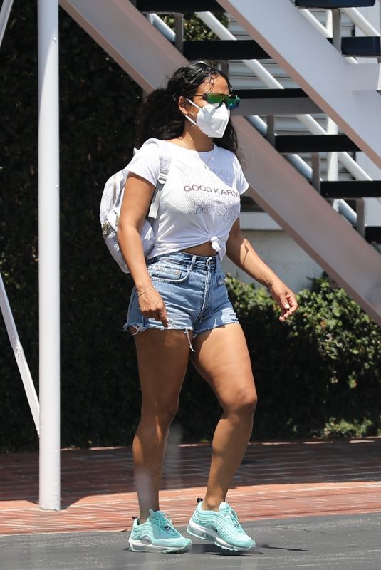 CHRISTINA MILIAN in Denim Shorts Leaves Mauro