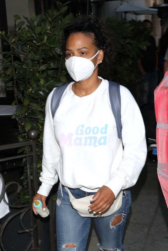 CHRISTINA MILIAN Wearing a Mask at Madeo Restaurant in Beverly Hills 06/17/2020