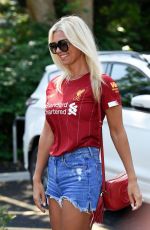 CHRISTINE MCGUINNESS in Denim SHorts Out in Cheshire 06/26/2020