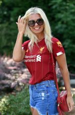 CHRISTINE MCGUINNESS in Denim SHorts Out in Cheshire 06/26/2020