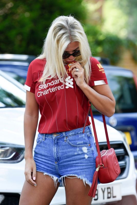 CHRISTINE MCGUINNESS in Denim SHorts Out in Cheshire 06/26/2020