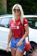 CHRISTINE MCGUINNESS in Denim SHorts Out in Cheshire 06/26/2020